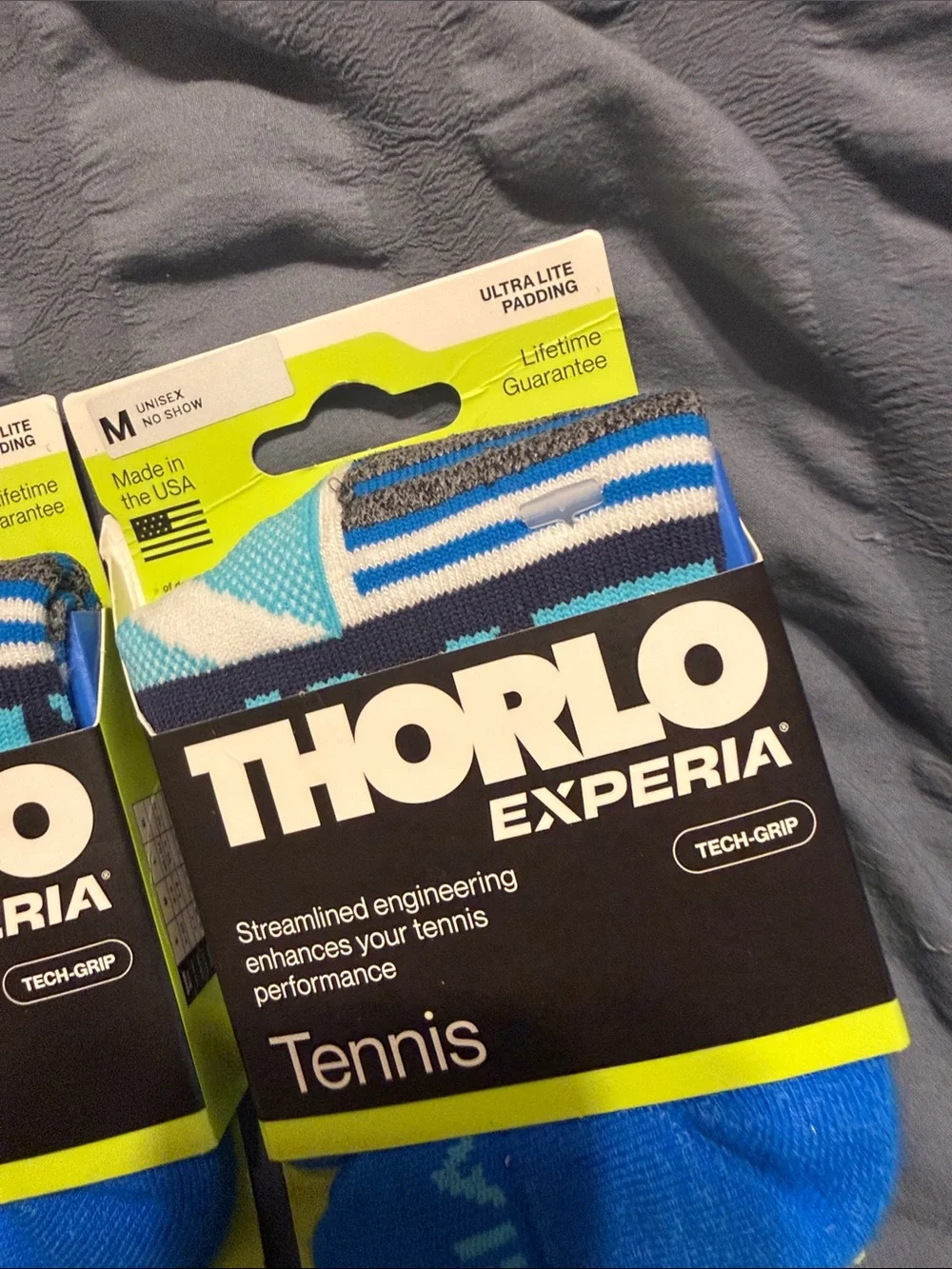 THORLO Experia techfit NEW 2 Pairs Unisex Tennis Socks Made in USA no show